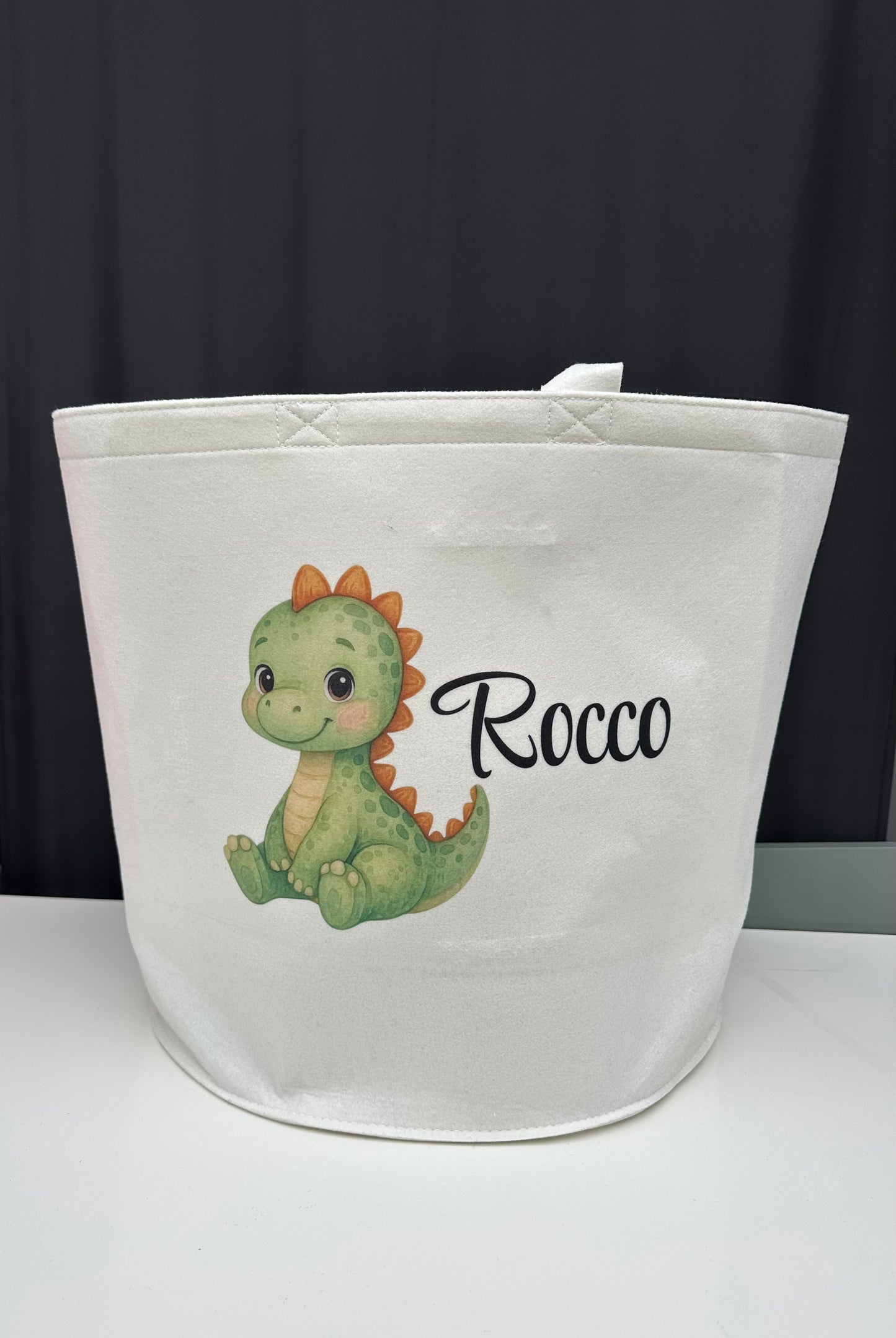 Personalised Felt Trug Dinosaur design