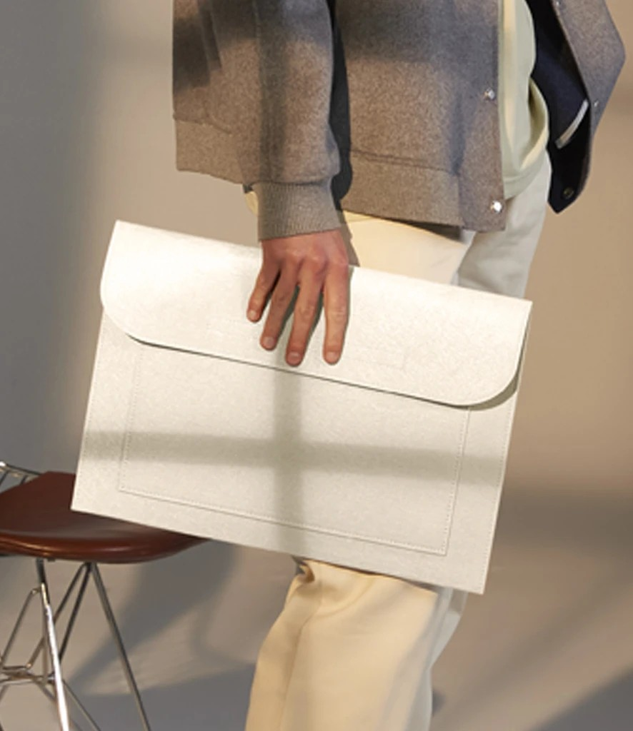 Cream large felt documents folder