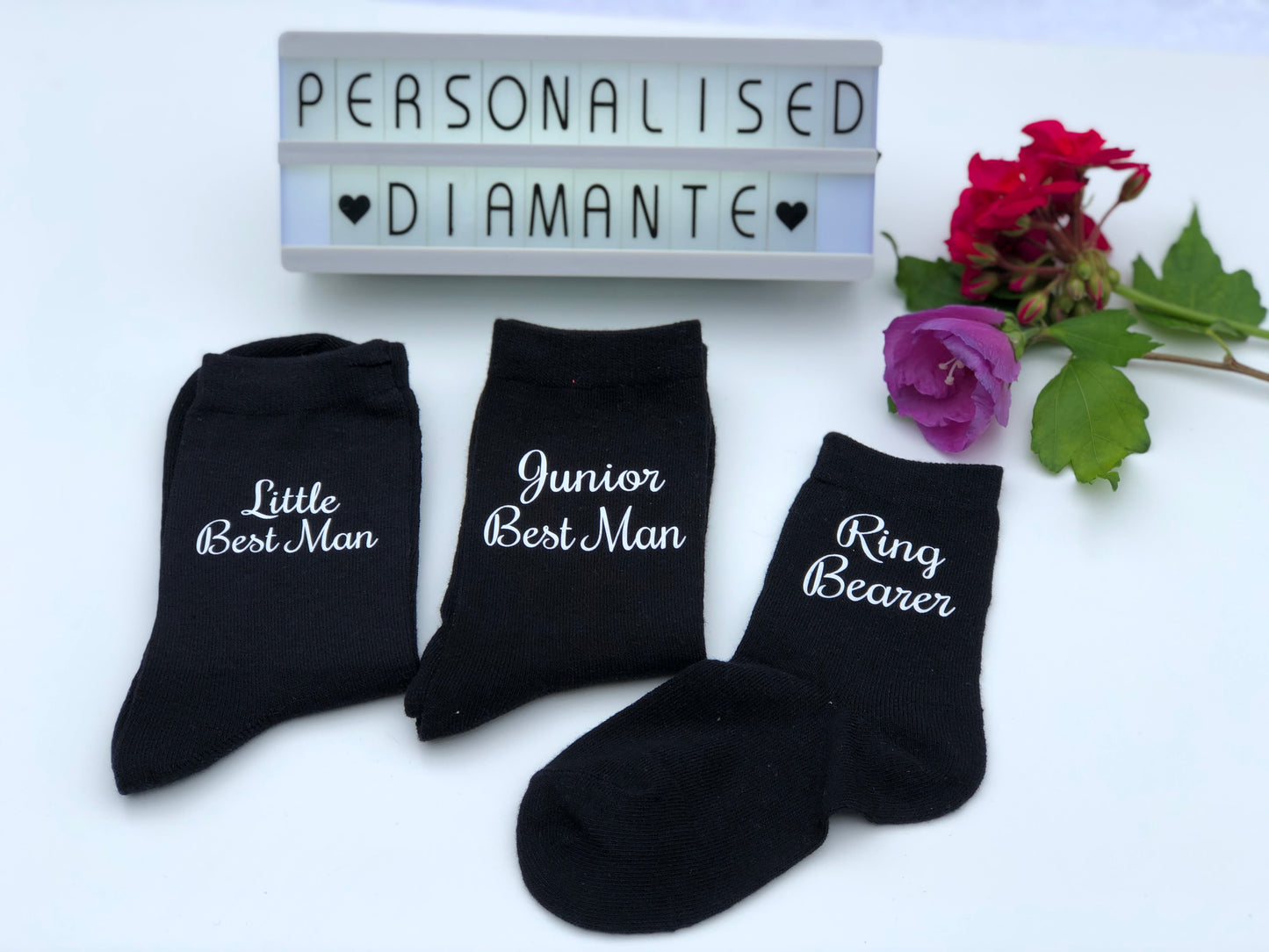 Kids wedding socks Page Boy, ring bearer, groomsman ect