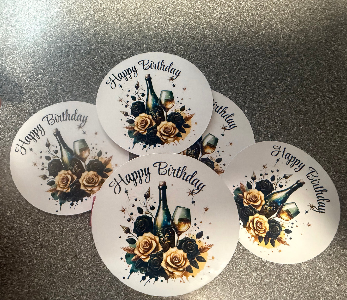 Birthday stickers any age can be added