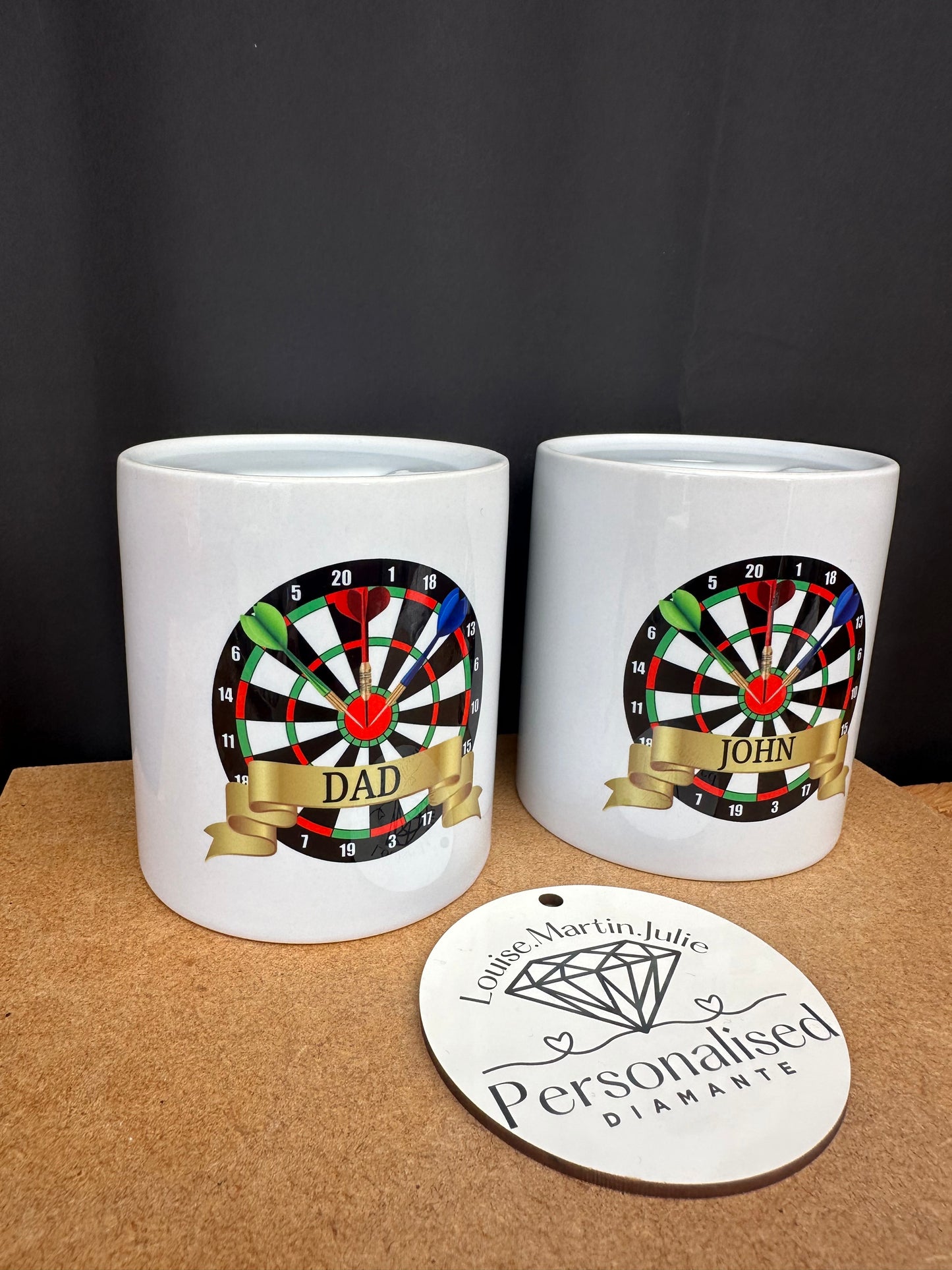 Darts money box personalised Ceramic