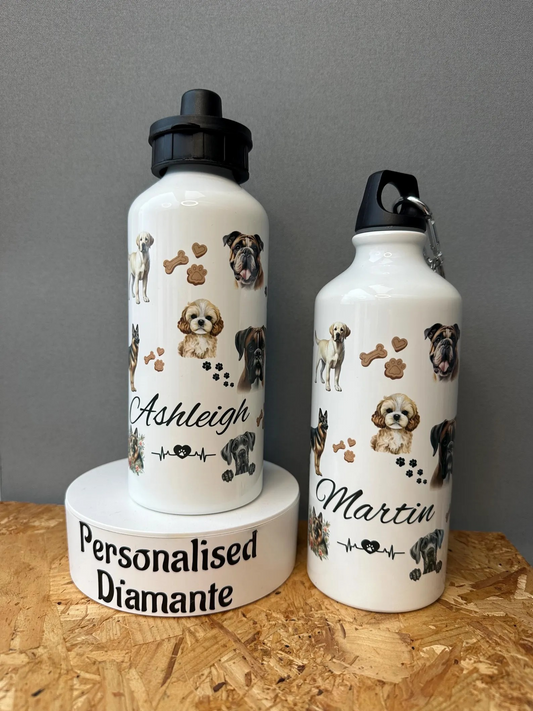 Personalised Dog Lover Aluminium Water Bottle - 600ml