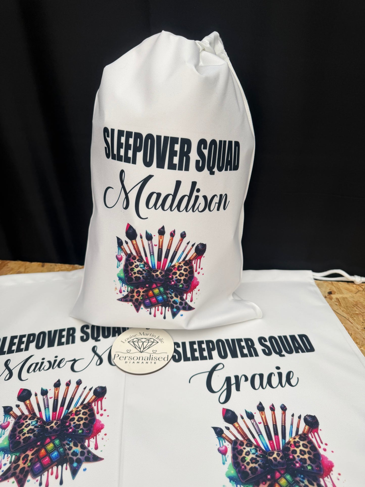 Sleepover squad Personalised party bag