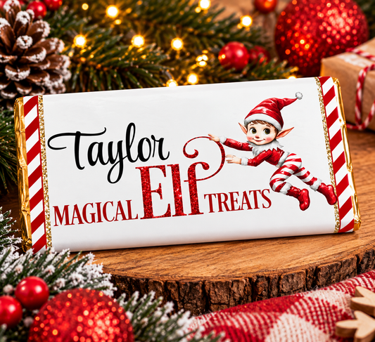 Christmas Elf chocolate bar wrapper