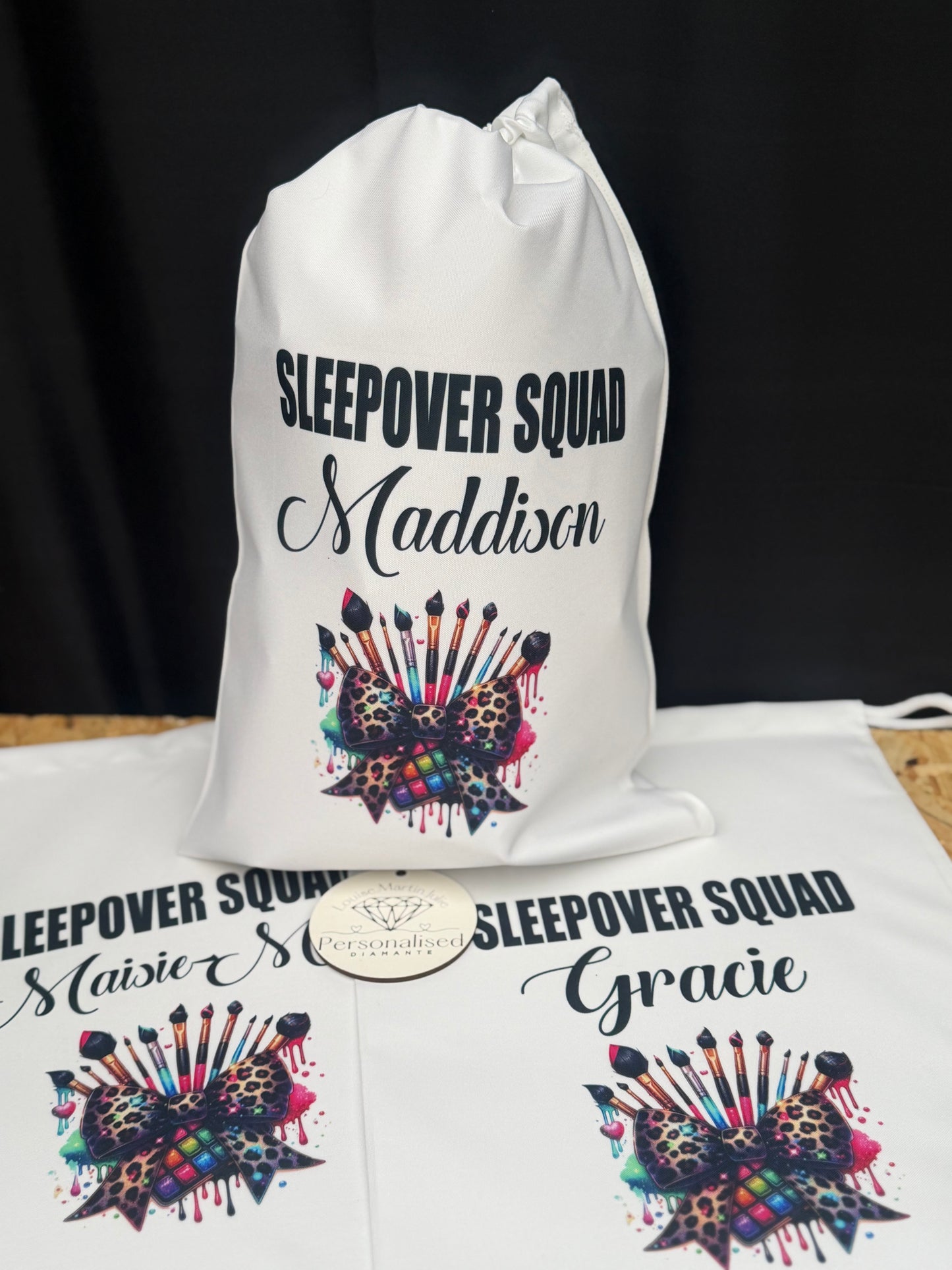Sleepover squad Personalised party bag
