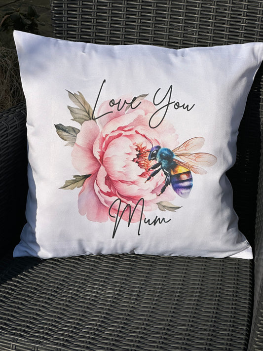 Mum Cushion cover floral with a bumble bee(45x45cm) (Copy)