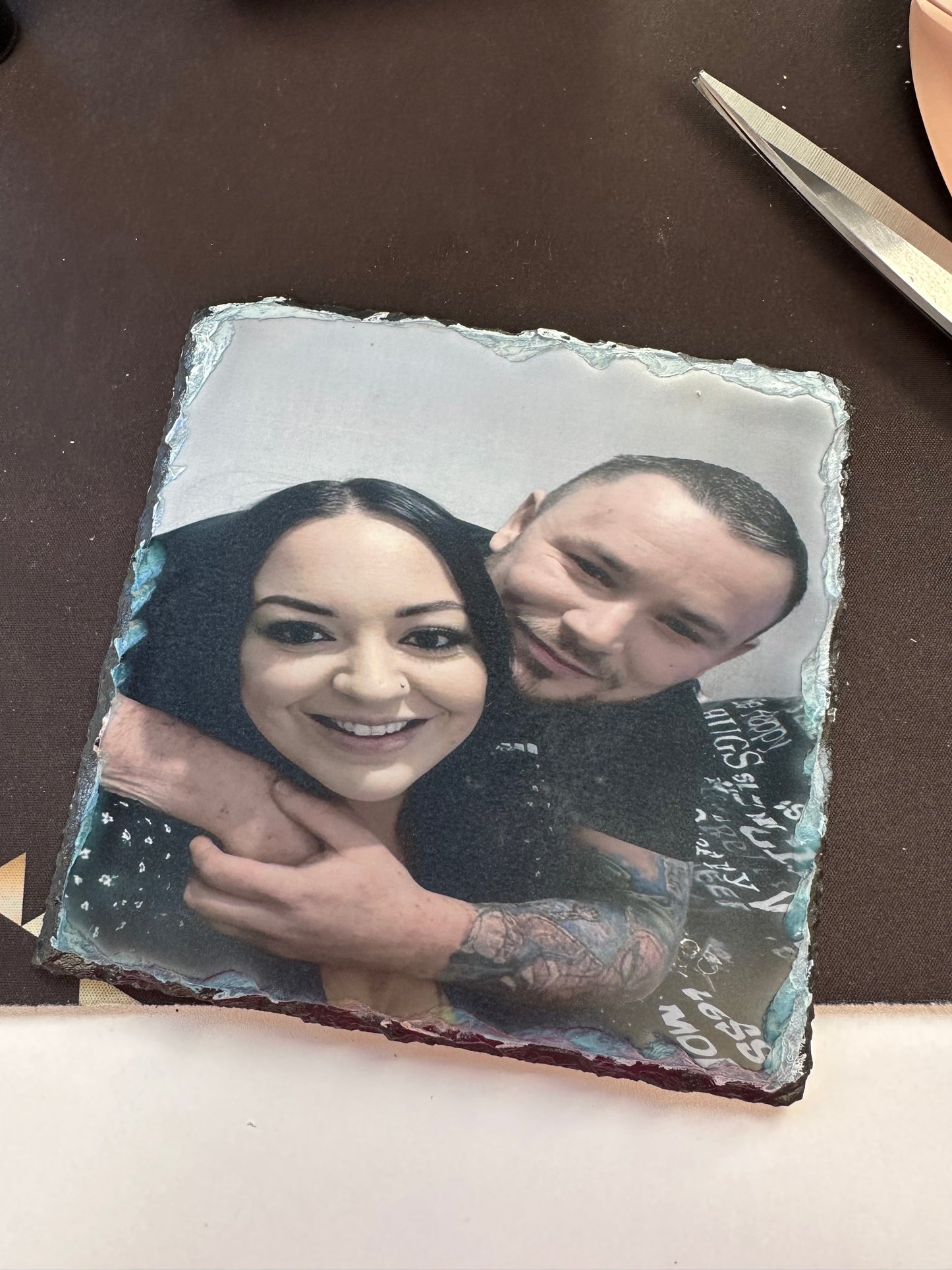 Photo Slate Gift - Personalised Slate Photo Frame for Anniversaries, Weddings, Birthdays, Christmas