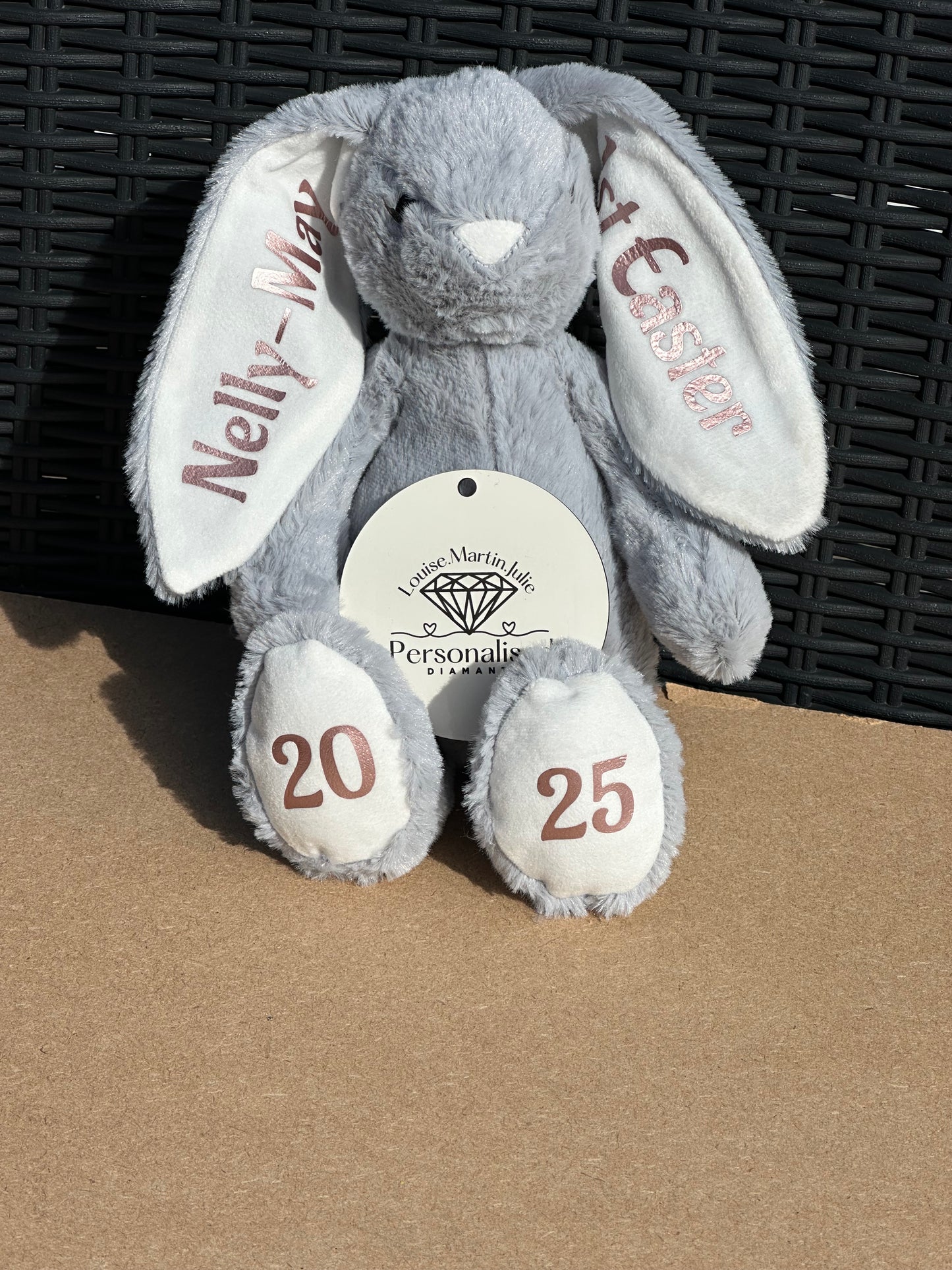 Personalised teddy bunny, bunny comforter new baby gift