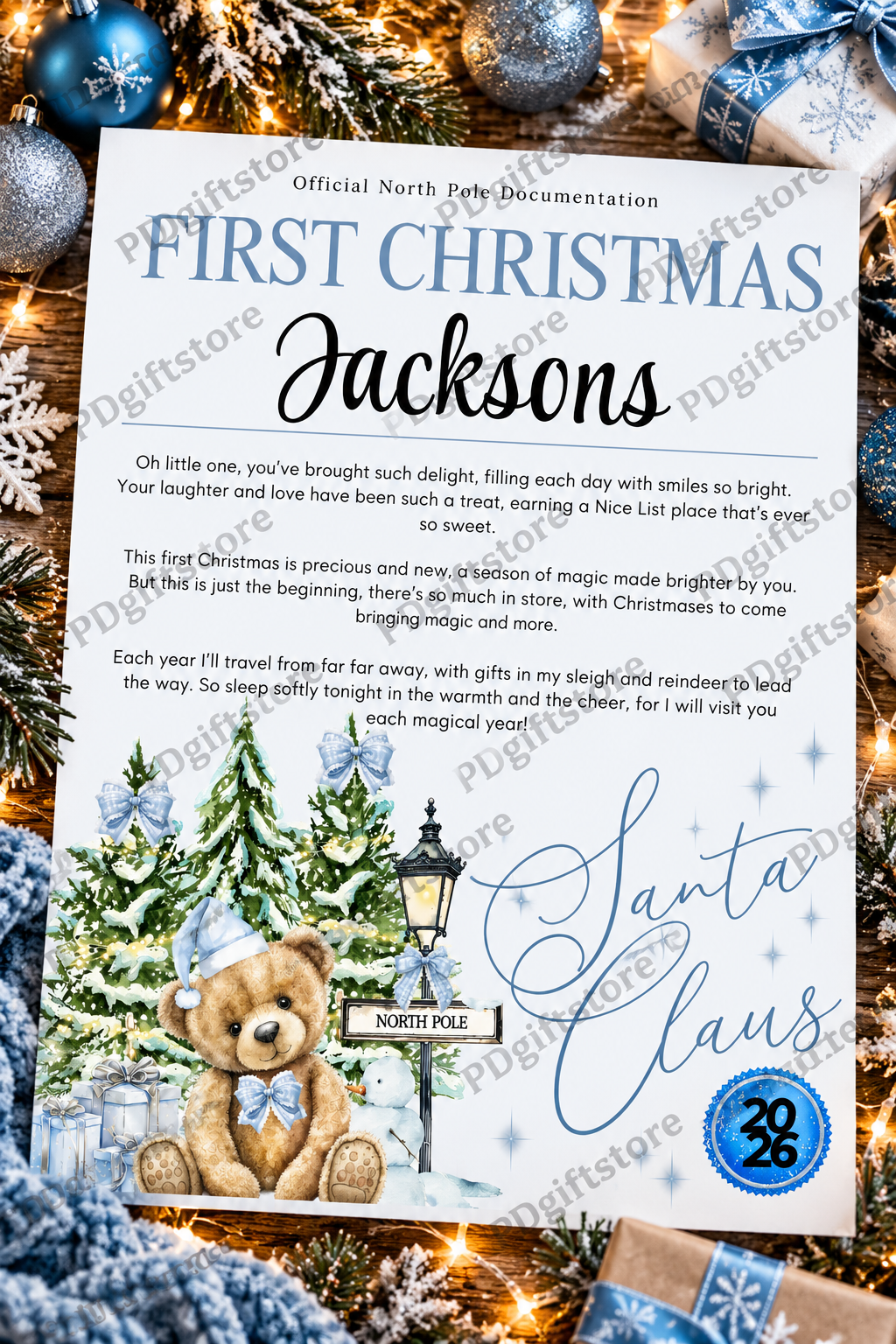 Baby's first christmas blue or pink Certificate