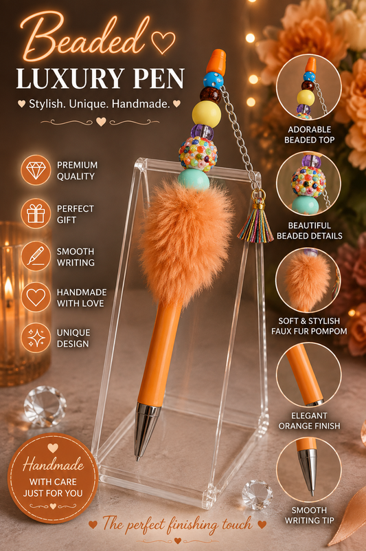 Fluffy orange mix  Bead pen