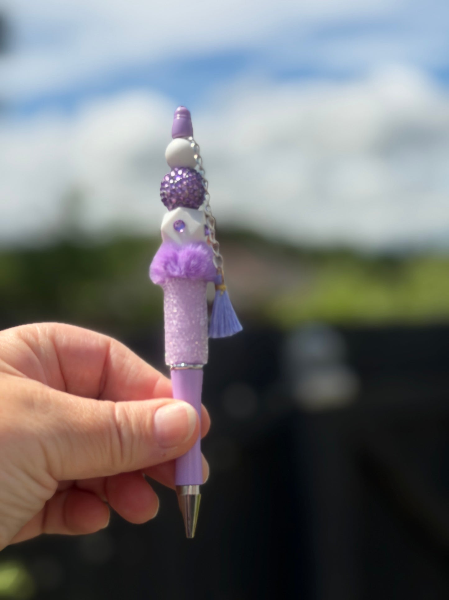 Lilac ball Bead pen