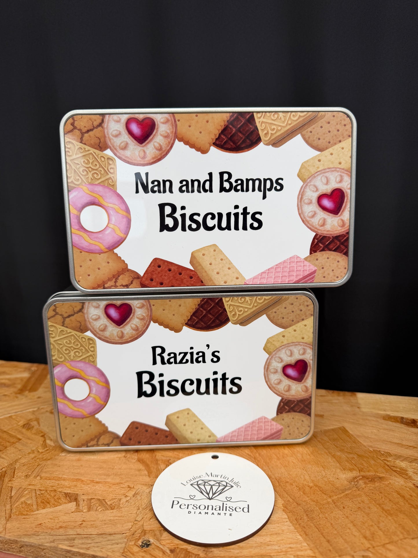 Personalised Biscuit tin Grandad nan mum gift from grandchildren