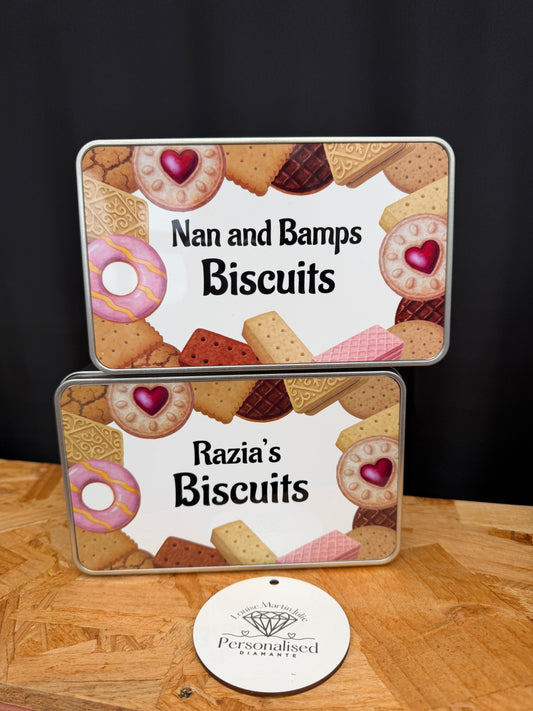 Personalised Biscuit tin Grandad nan mum gift from grandchildren