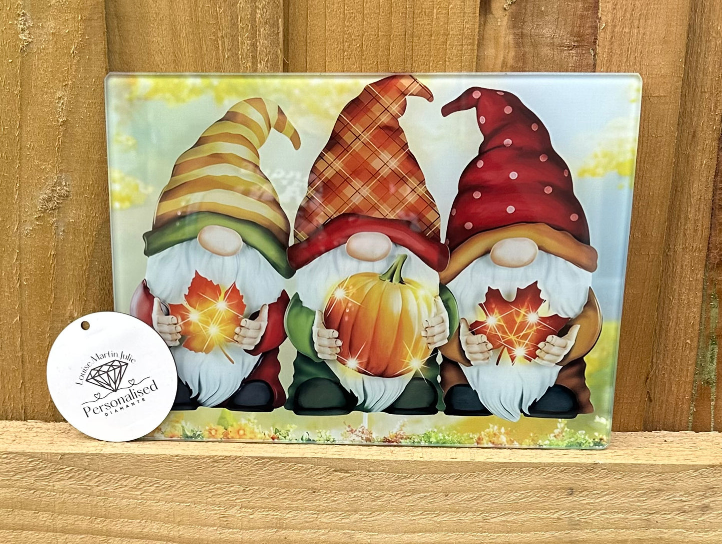 Autumn gonk A4 glass chopping board ￼