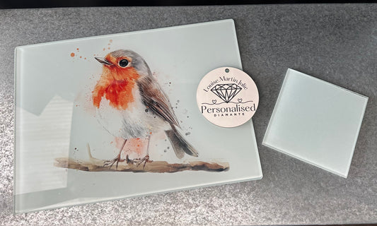 Robin Glass Chopping Board smooth A4 Kitchen