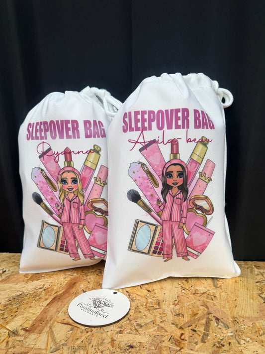 Personalised Sleepover party Make up gift bags