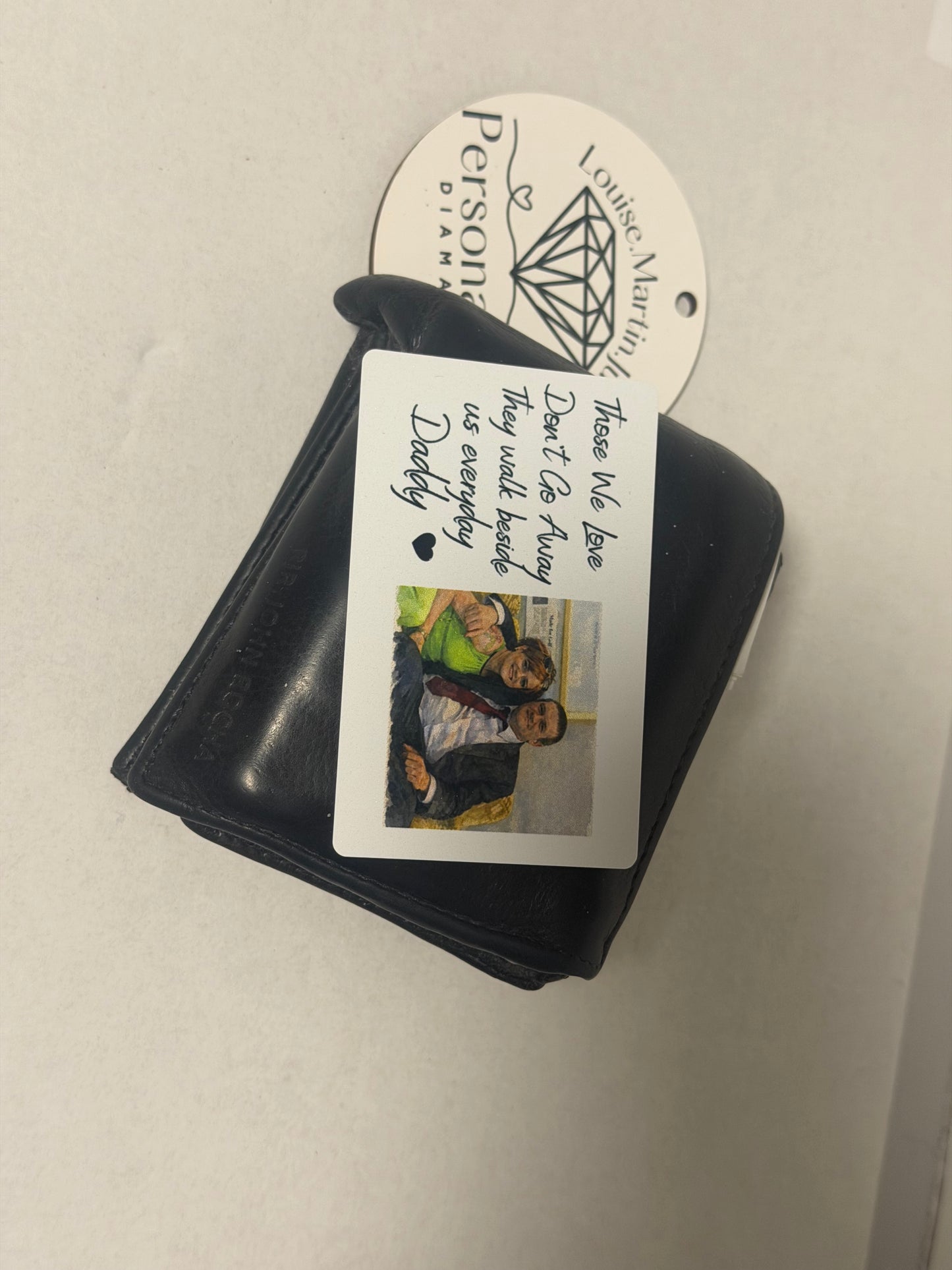 Memorial memory wallet card personalised with a  photo Metal Wallet Card Purse Card  Keepsake Bereavement Gift
