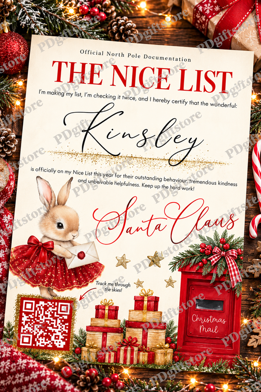 Letter box nice list Bunny Certificate