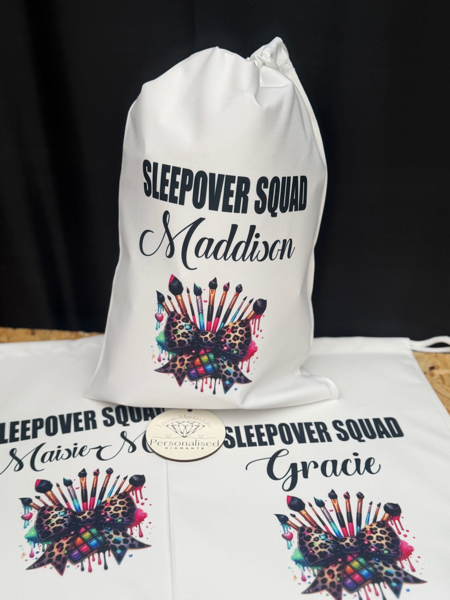 Sleepover squad Personalised party bag