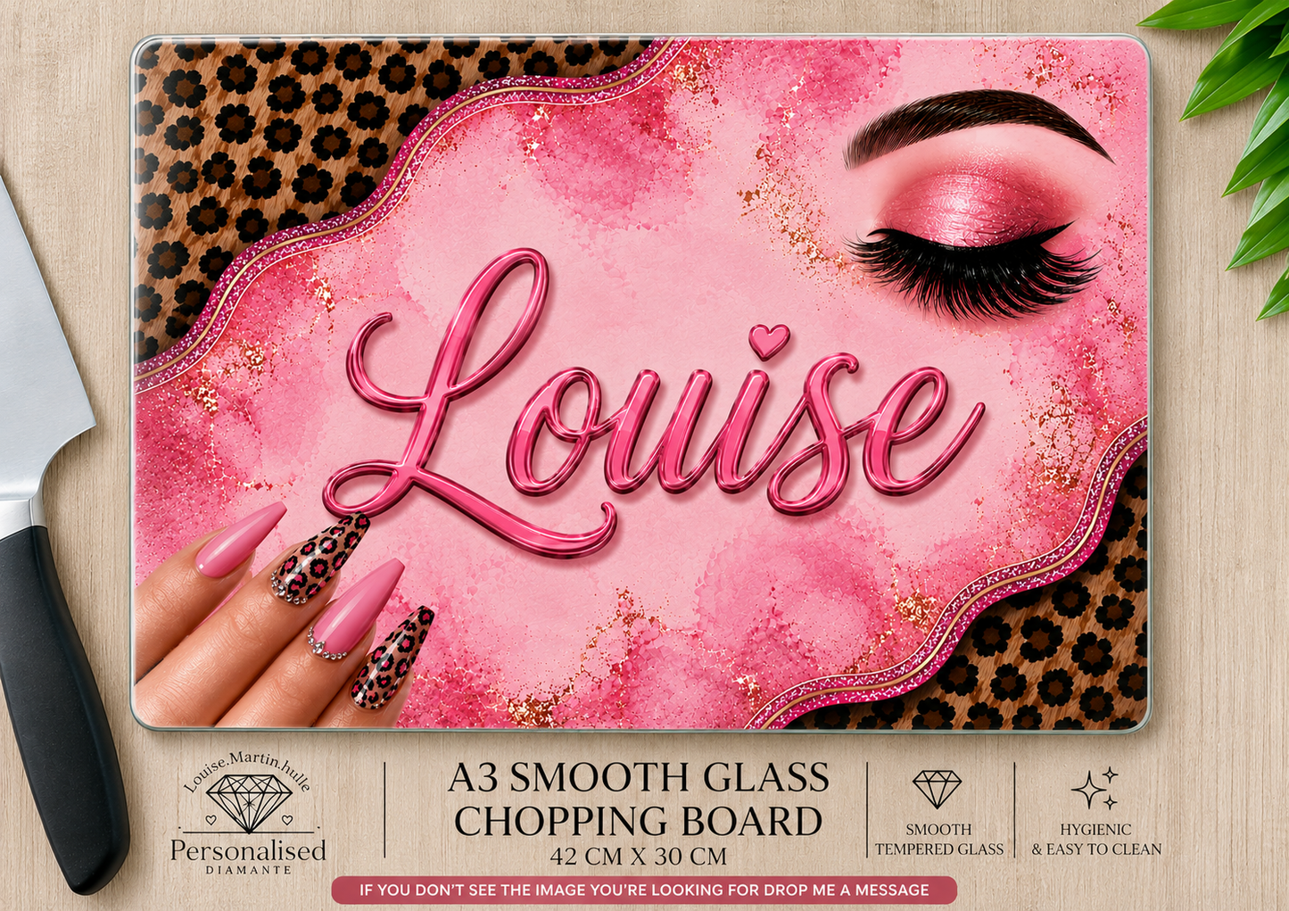 Personalised A3  glass  board