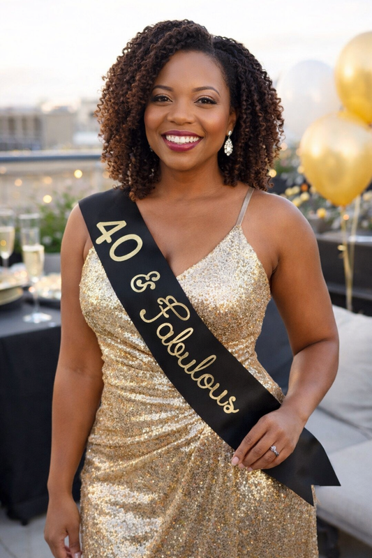 Personalised 40th Birthday Sash, "40 & Celebratory"
