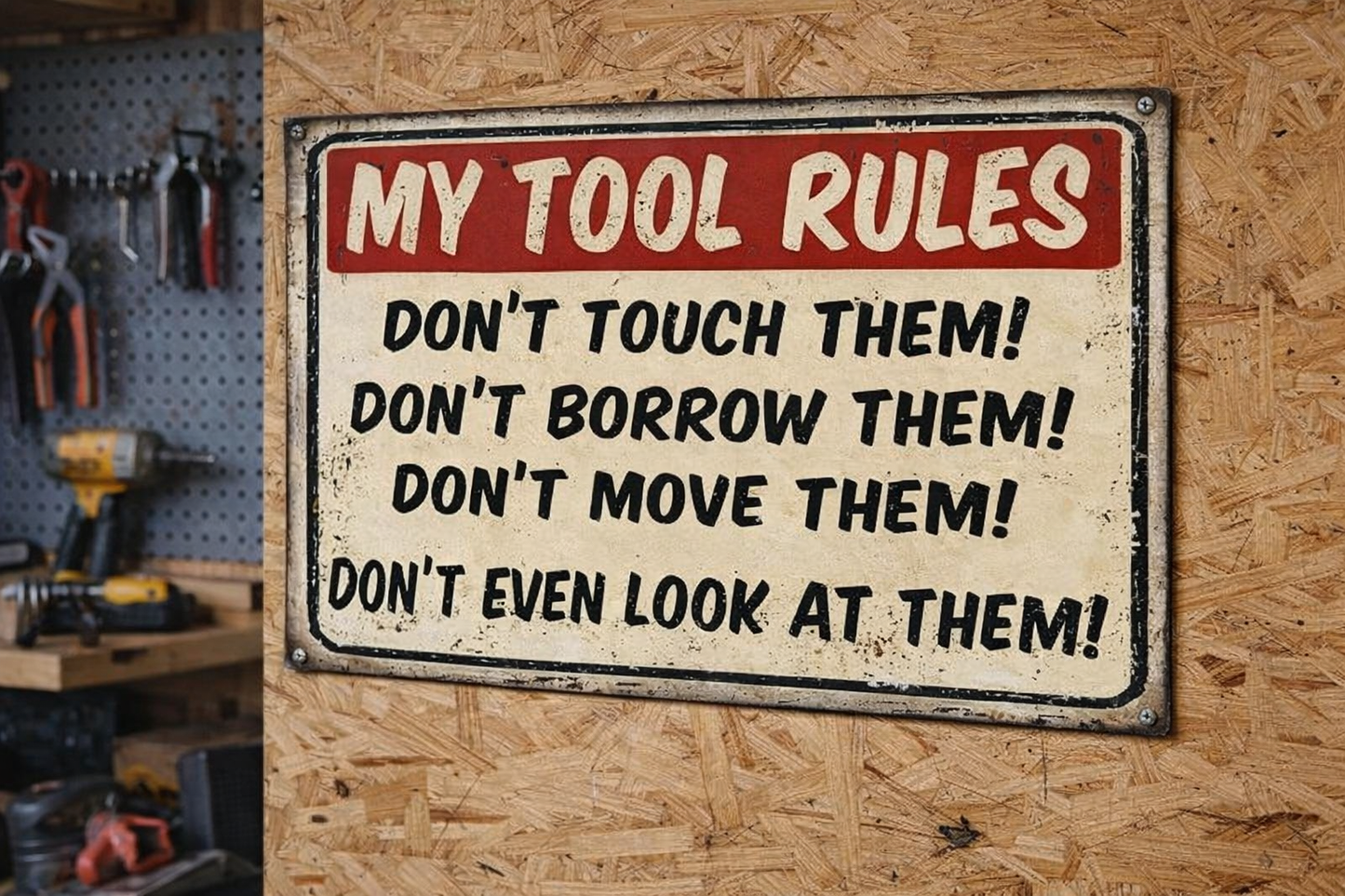 My Tools Rules Aluminium Sign 8x10 inches