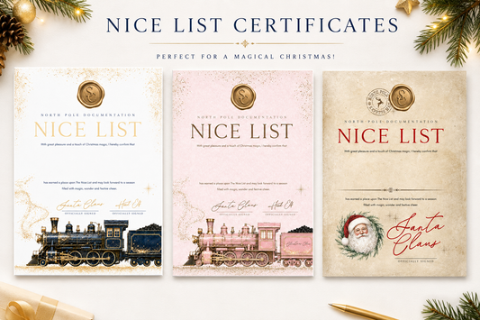 Personalised Nice list Certificate 3 designs to pick from