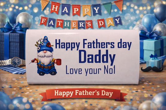 Personalised Happy Fathers day chocolate bar wrapper