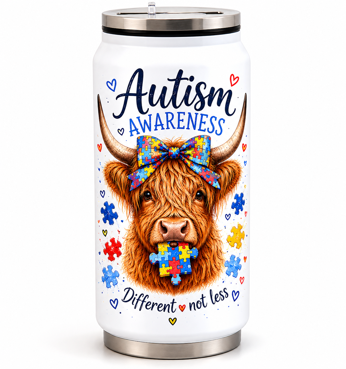 9oz Stainless steel cola can autism awareness