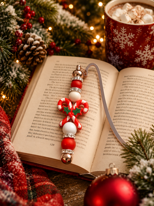 Christmas Beaded bookmark candy cane