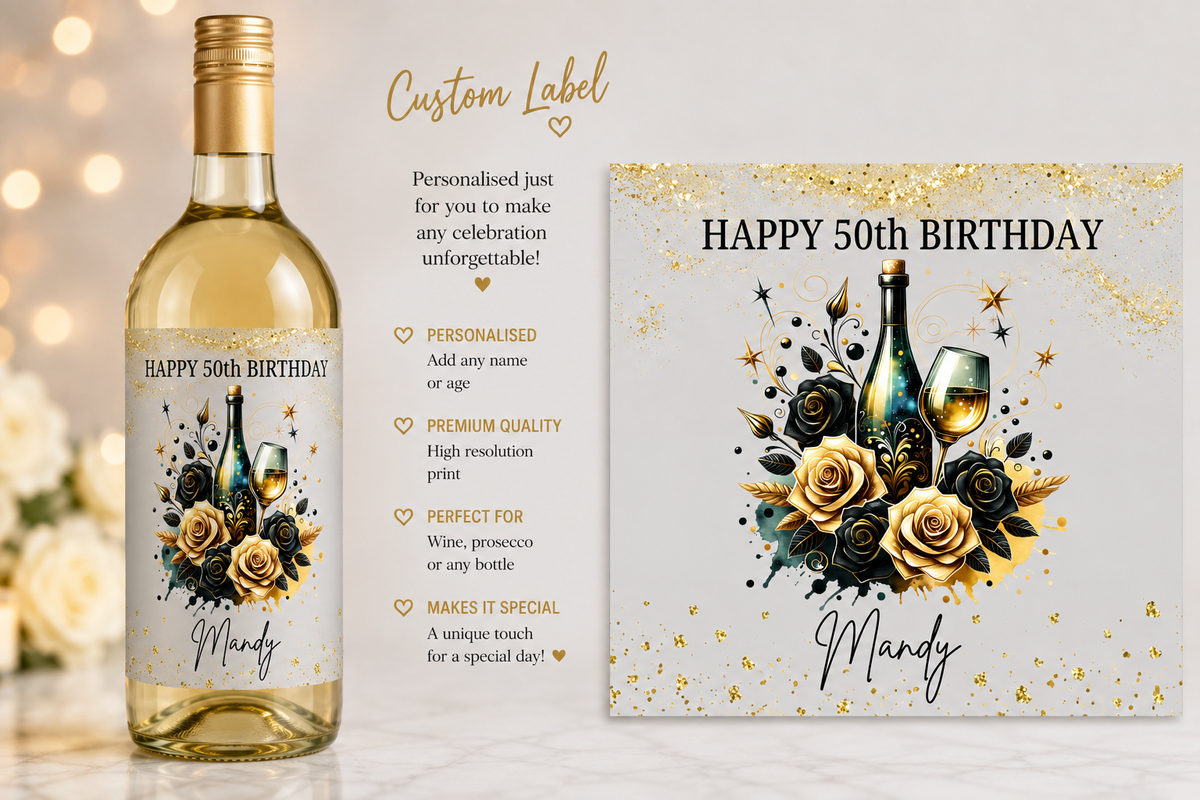 Personalised Birthday Bottle sticker label