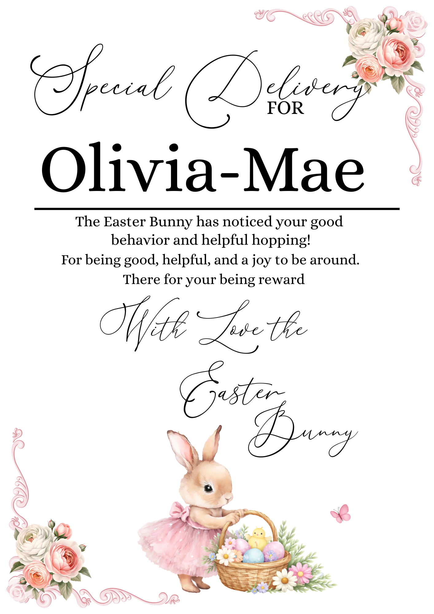 Easter Certificates and matching chocolate bar wrapper