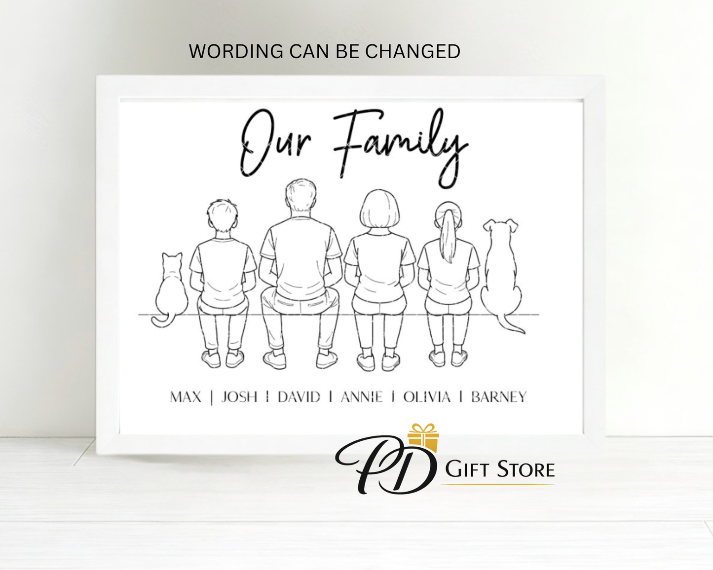 Personalised Family Line art print