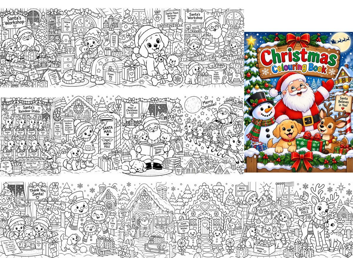 Kid Christmas Colouring Book 17 pages