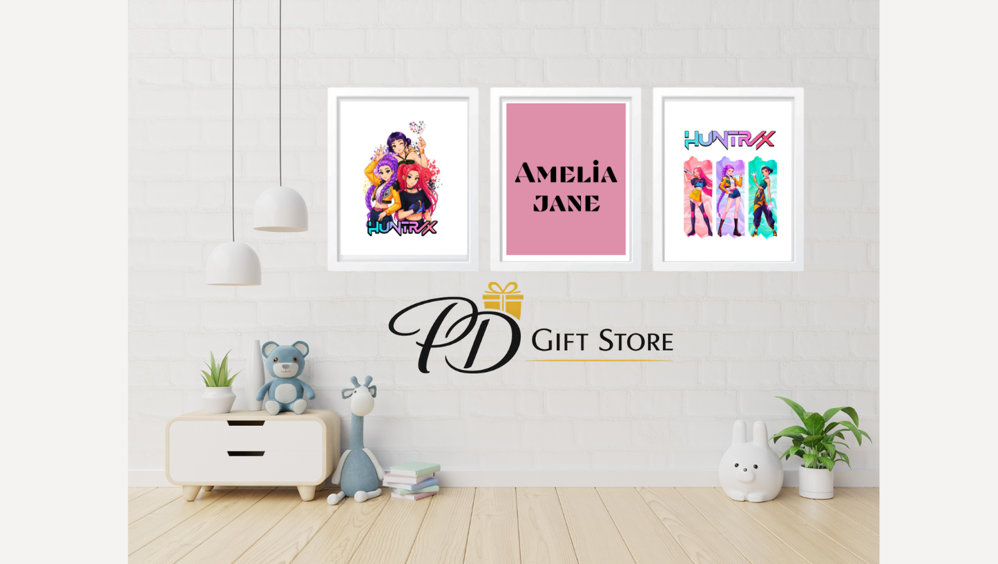 K-POPS BEDROOM PRINTS with or with out frames