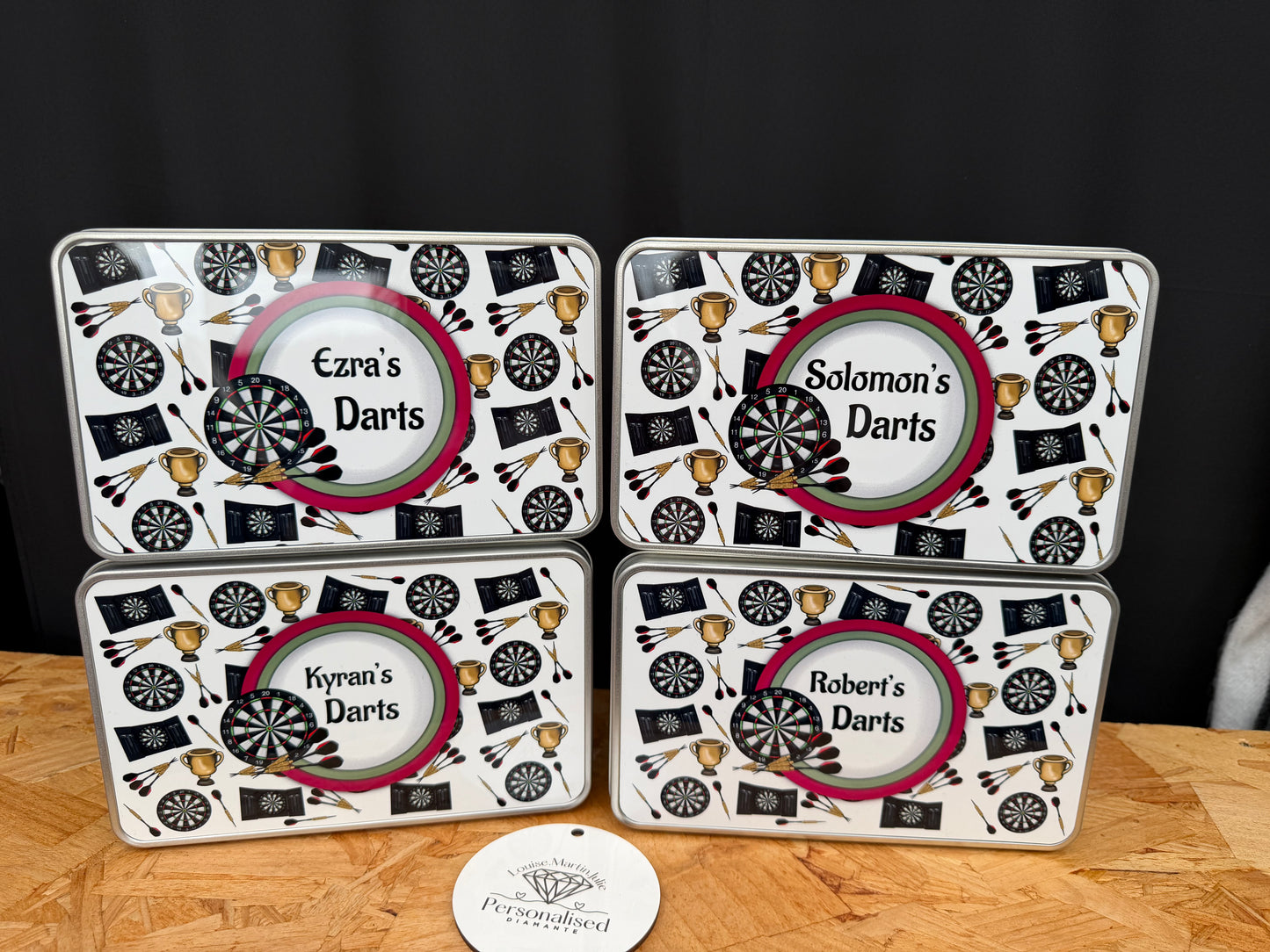 Personalised Darts tin with or with out matching mug