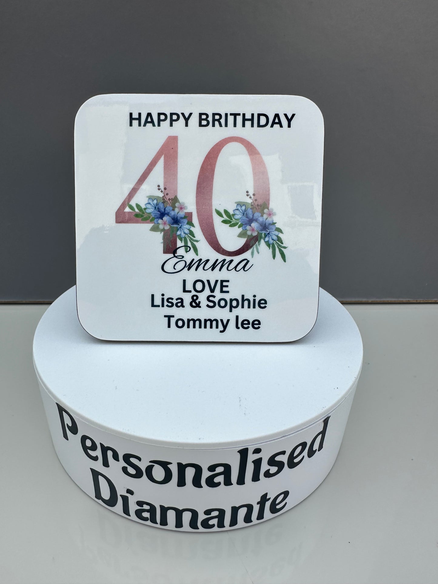 Birthday coaster any age wording can be changed