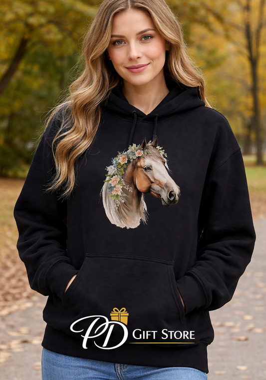 Horse Riding Hoodie, front or back, horse lover gift