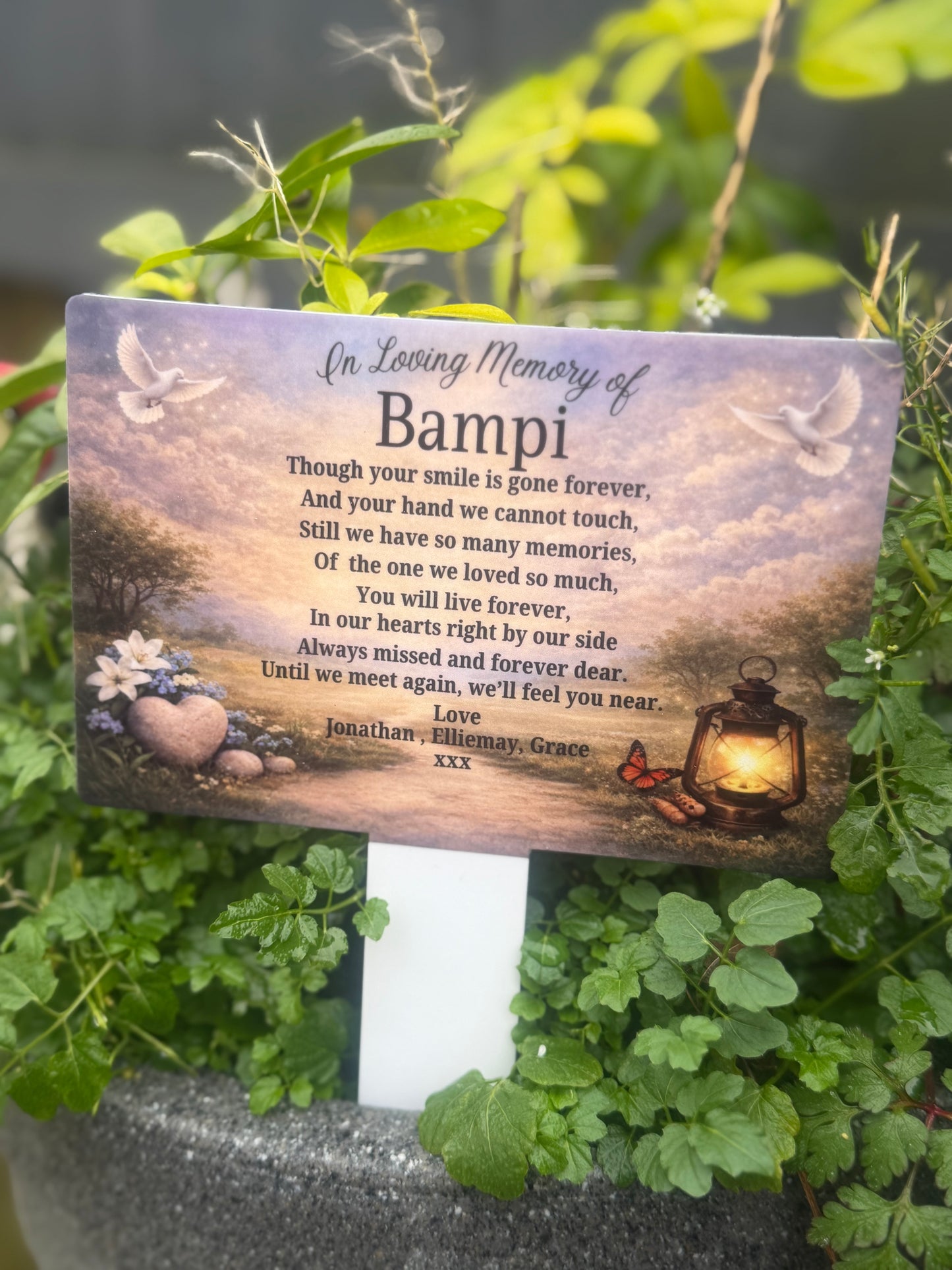 Personalised Memorial Grave Marker Bampi ect