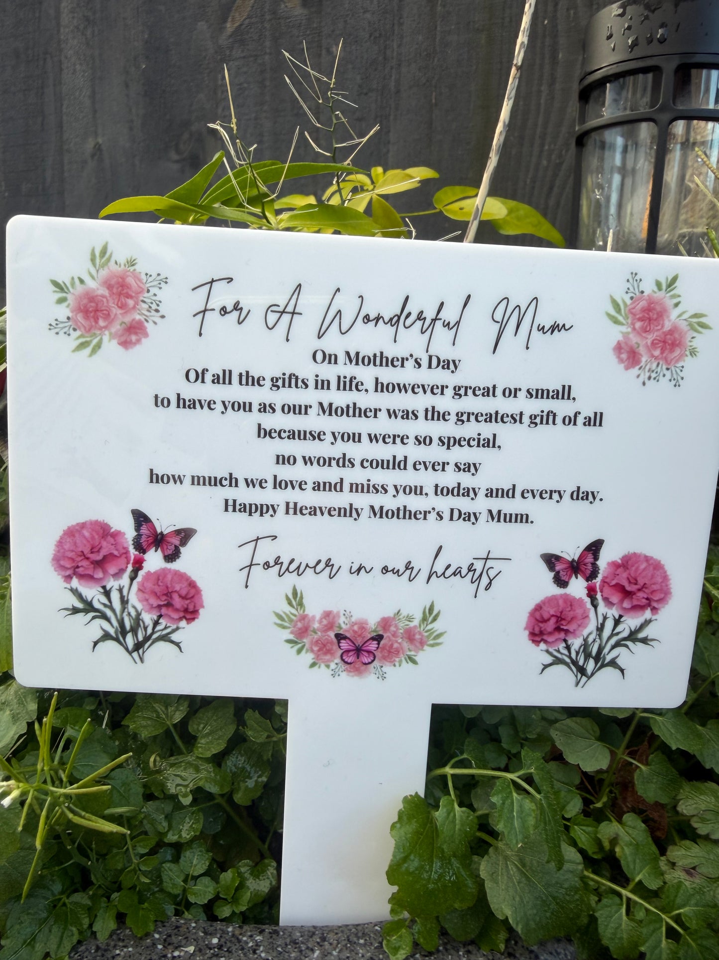 Personalised Mothers day Memorial Grave Marker, Plaque , remembrance gift mum ,Nan, Auntie,