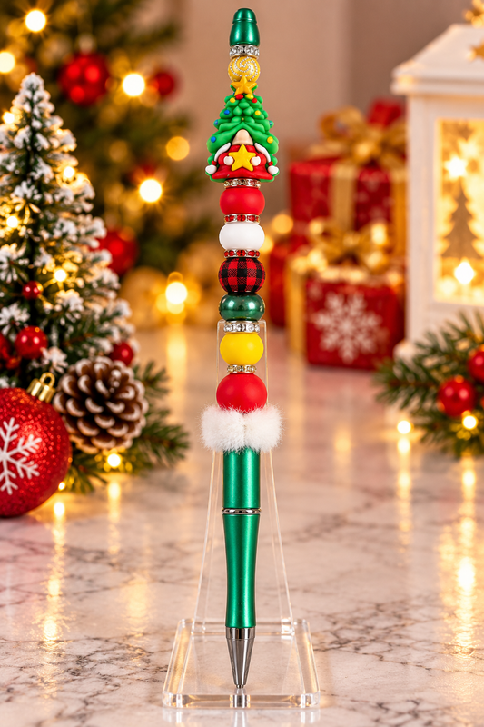 Gonk christmas tree bead pen