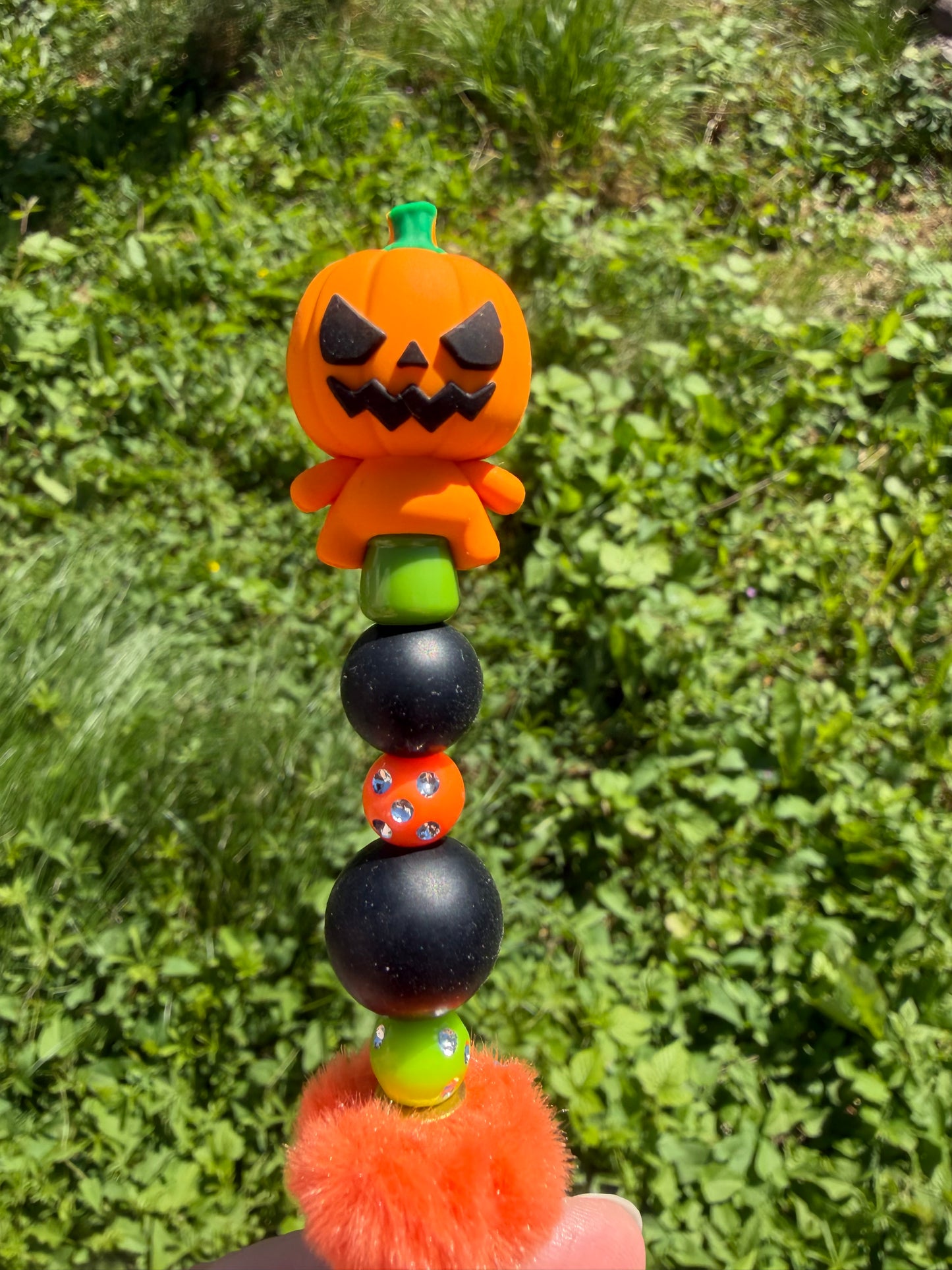 Halloween pumpkin bead pen