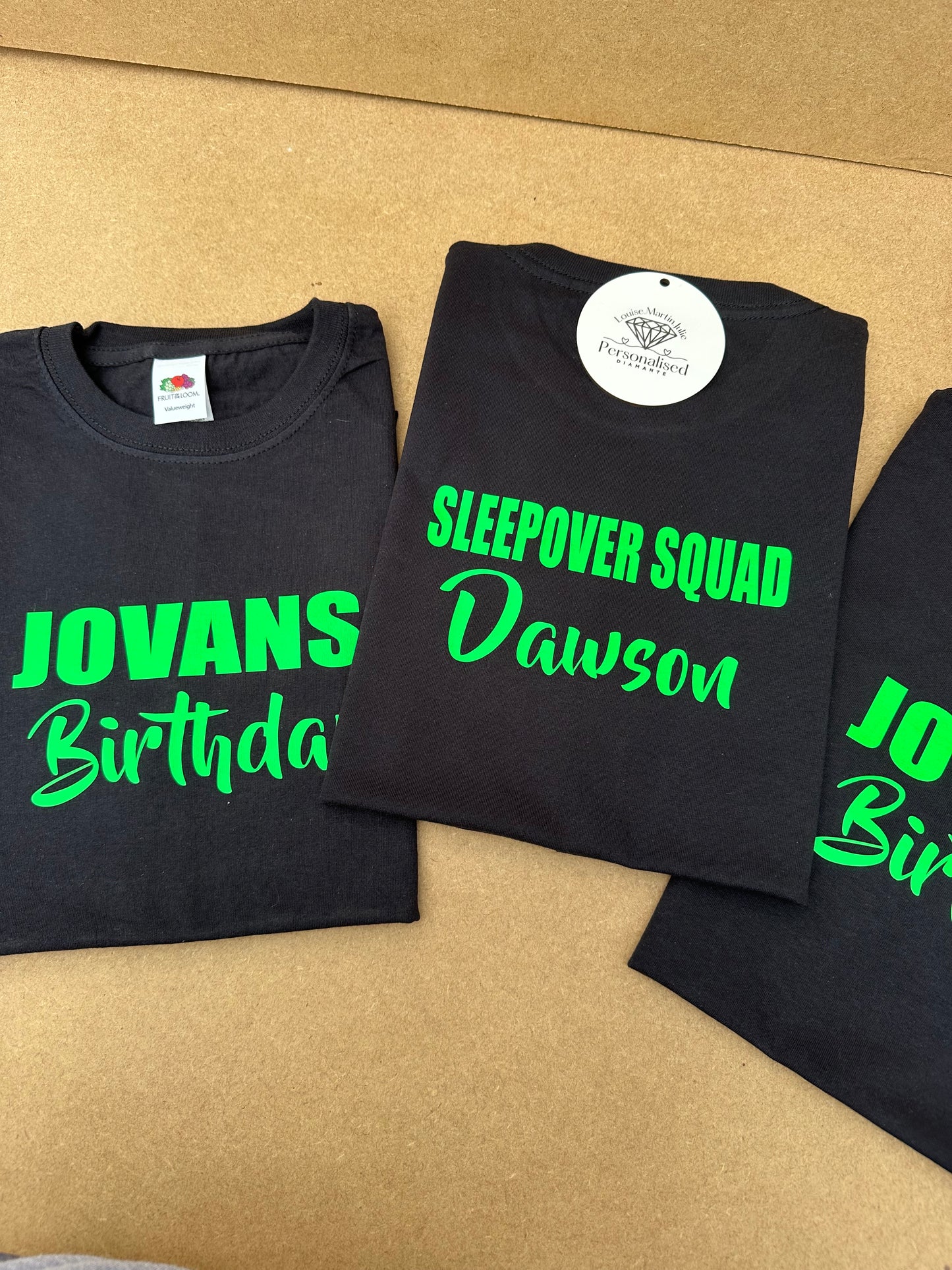 Sleepover Squad, Birthday T-shirt