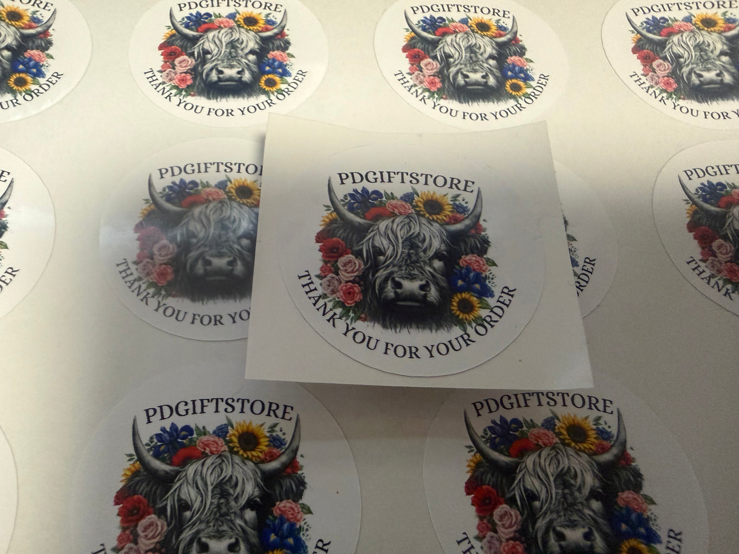 Business logo stickers 2 different sizes