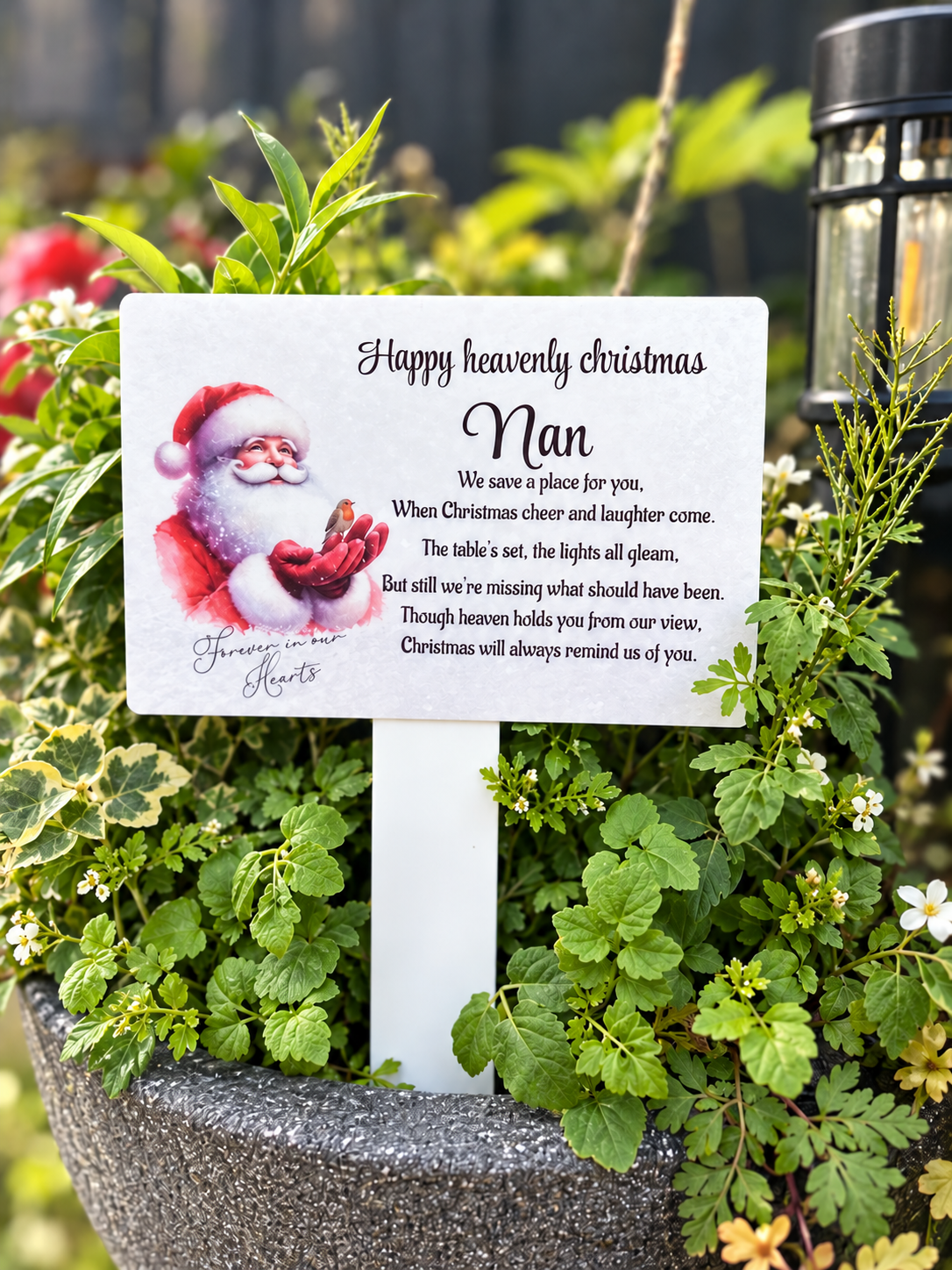 Nan  Christmas Memorial Grave Marker, Santa