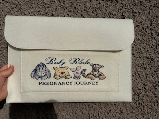 Cream large felt documents folder