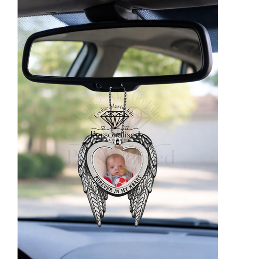 Hanging Memorial Angel Wings Charm forever in my heart