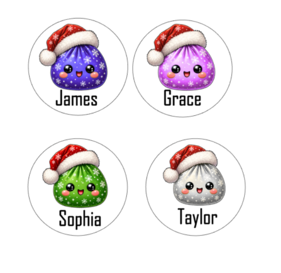 Personalised christmas Dumpling stickers