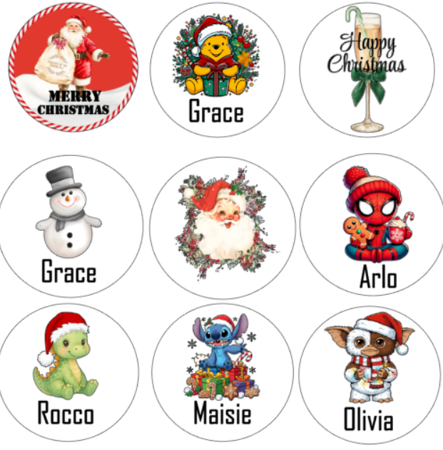 Personalised christmas stickers