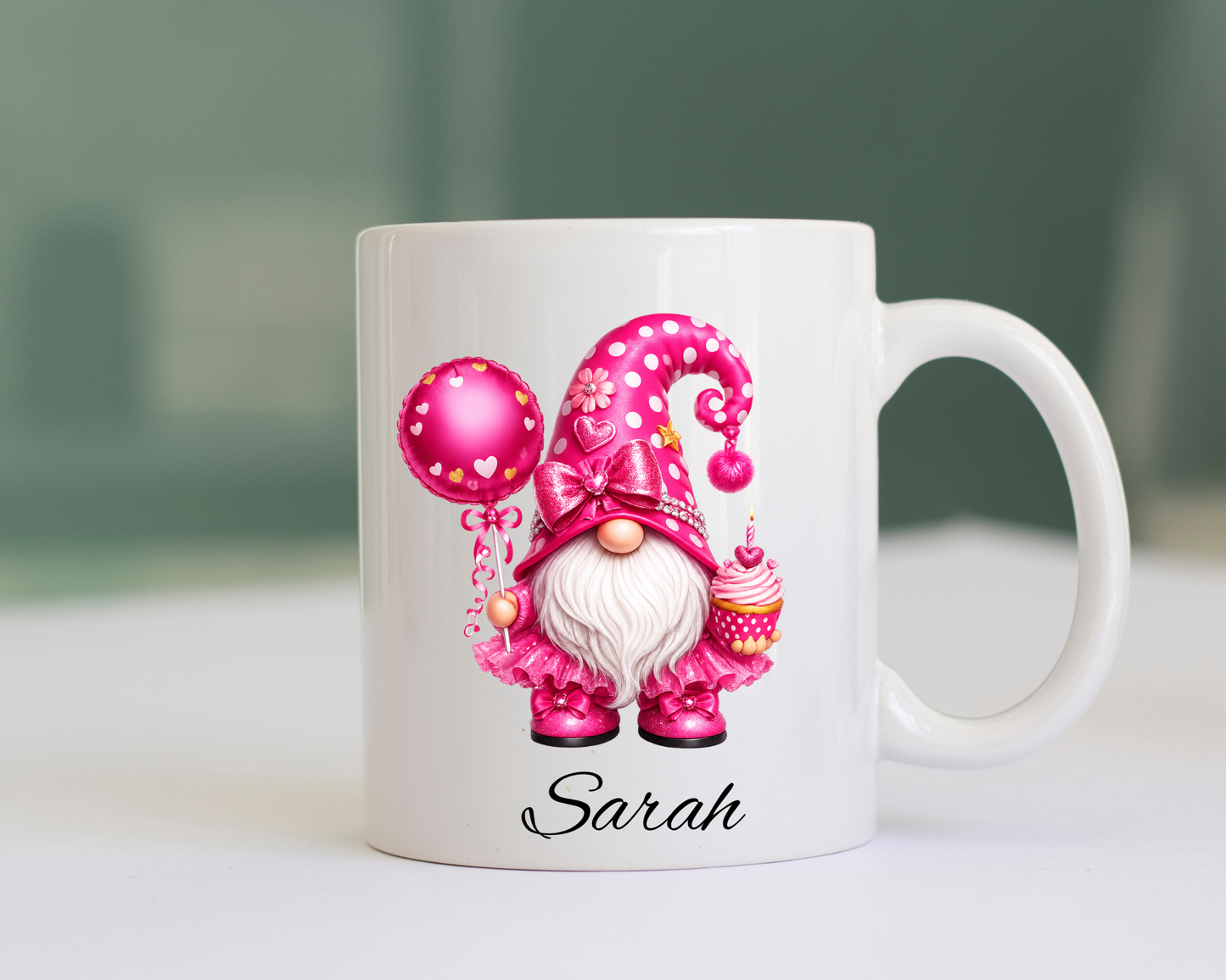 Gonk pink birthday mug personalised